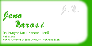 jeno marosi business card