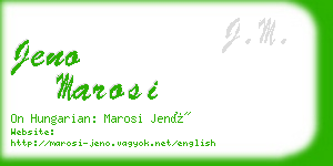 jeno marosi business card